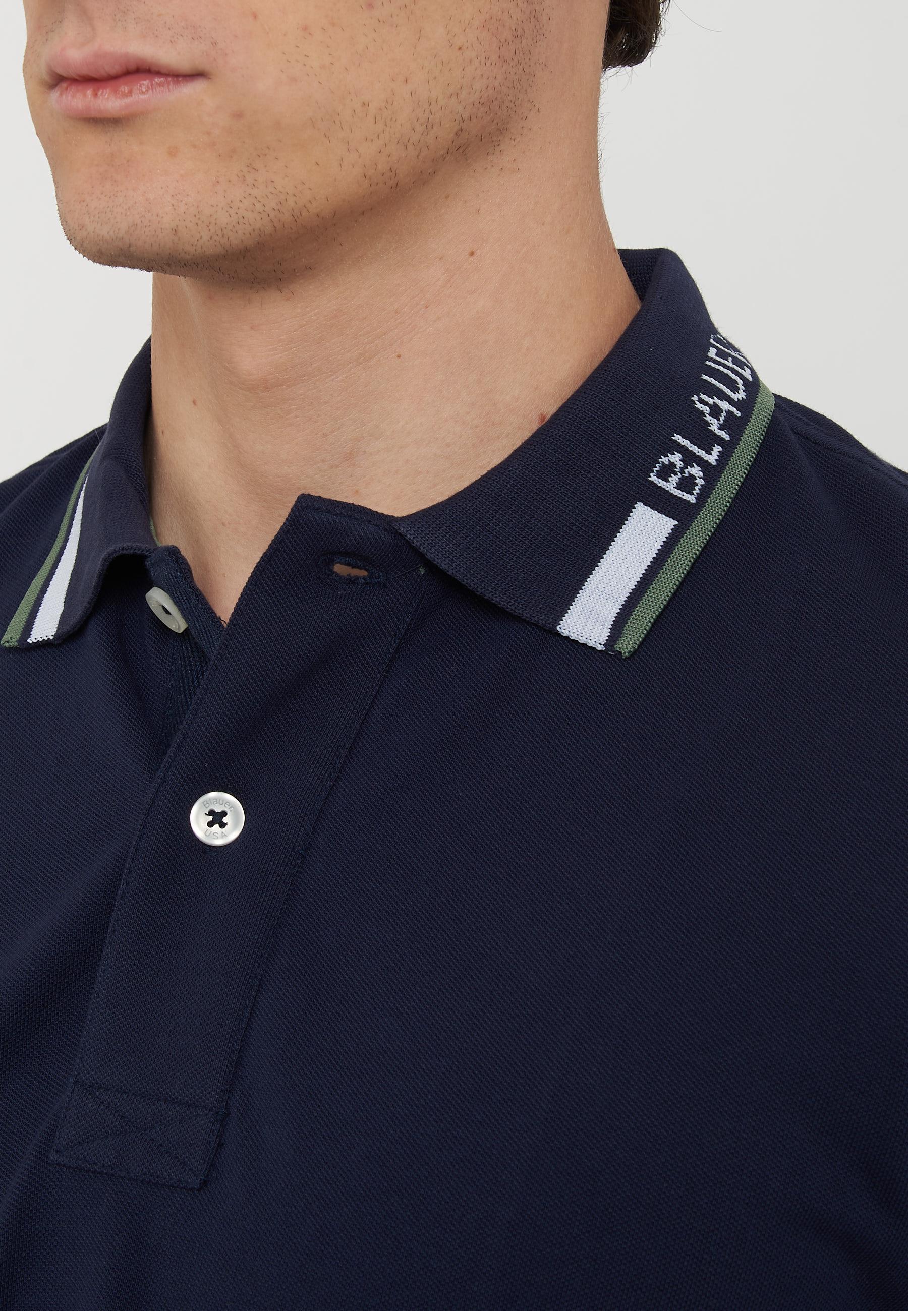 Polo Con Ricamo Sul Colletto Ransom Blu
