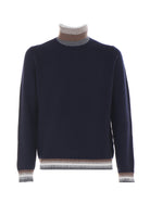 Pullover Collo Alto Sfumato Chicco Blue Navy Melange 