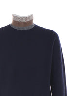 Pullover Collo Alto Sfumato Chicco Blue Navy Melange 