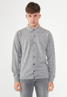 Cardigan Camicia Merinos Grigio Melange 