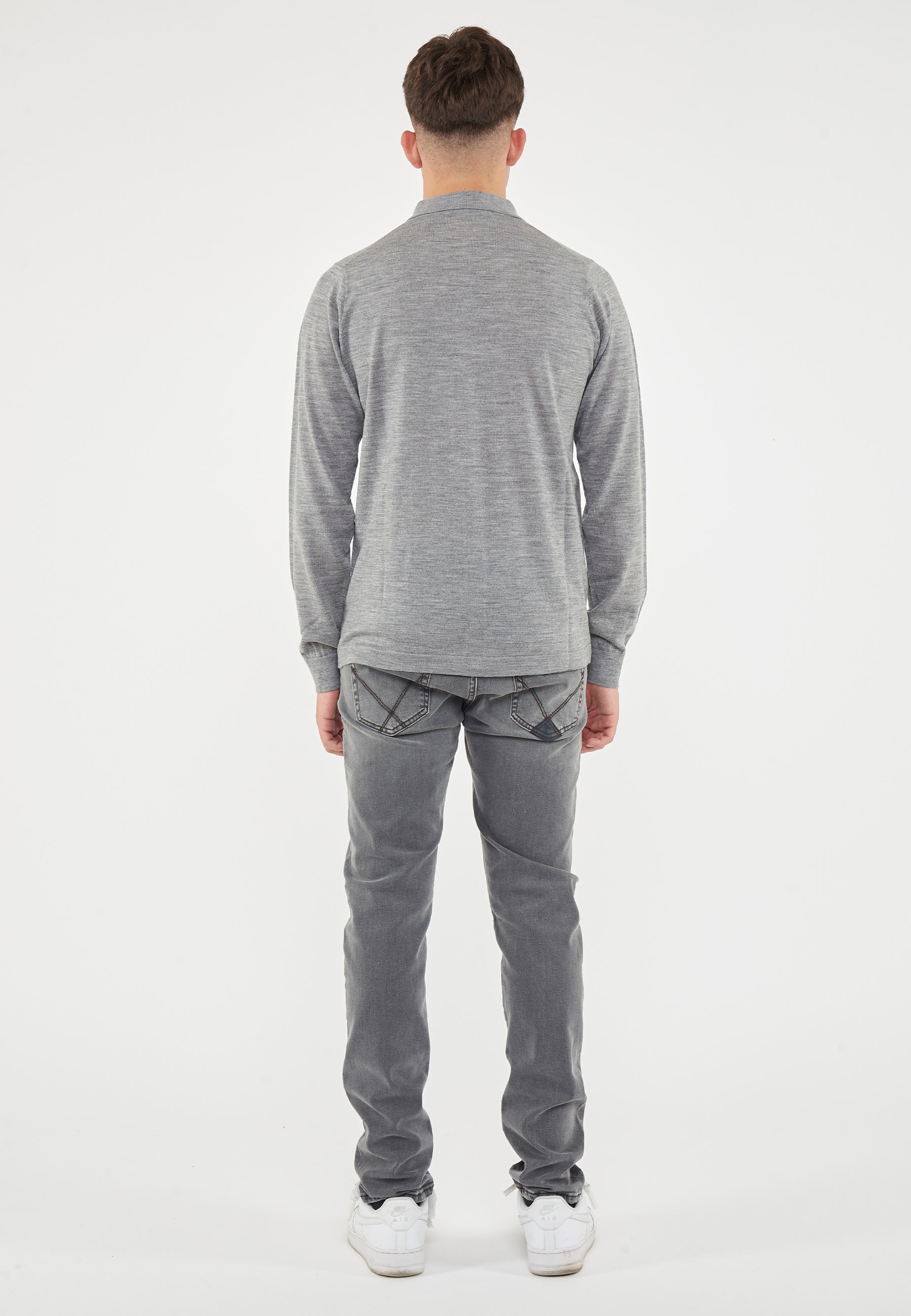 Cardigan Camicia Merinos Grigio Melange 