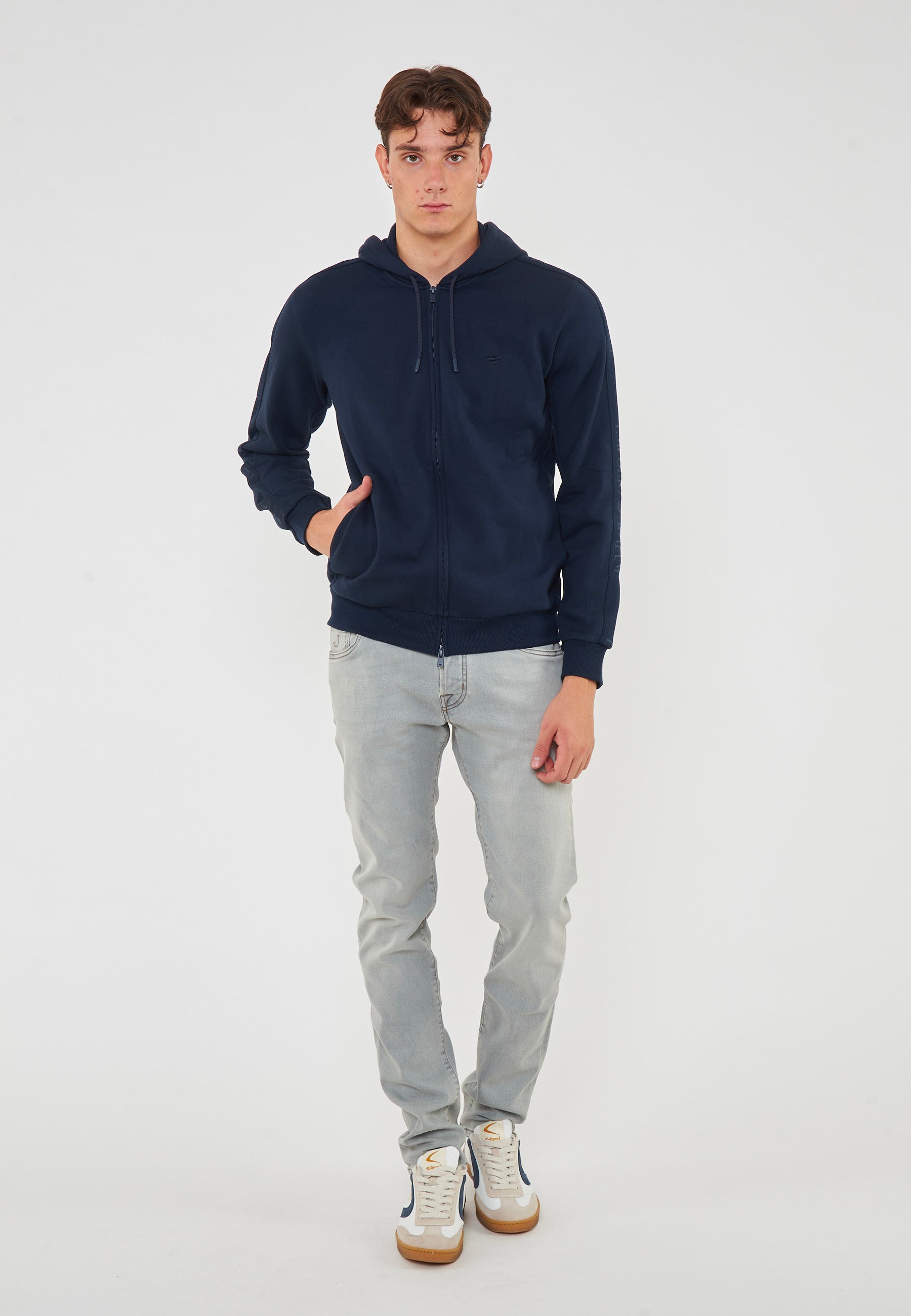 Felpa Con Cappuccio E Zip 