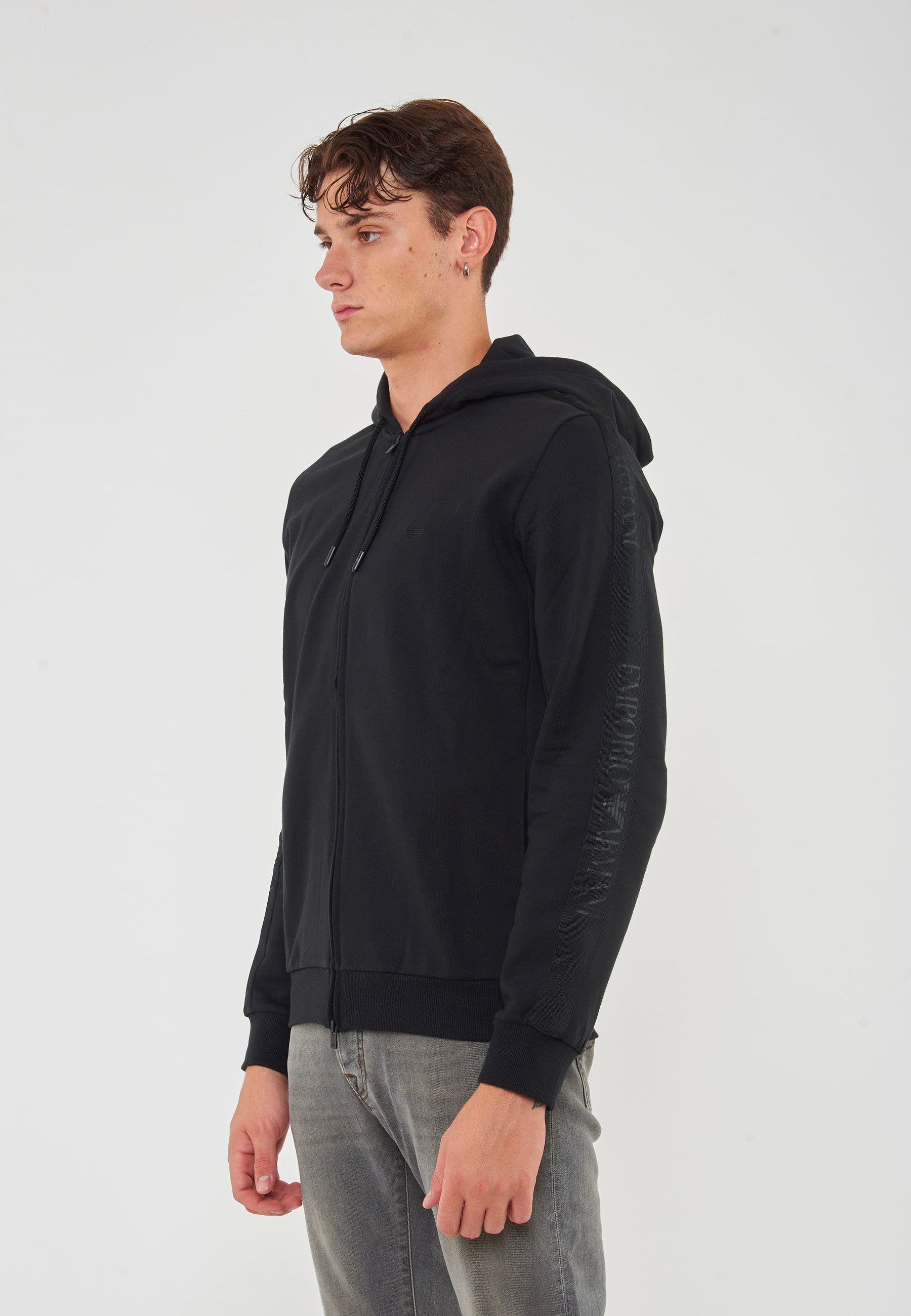 Felpa Con Cappuccio E Zip 