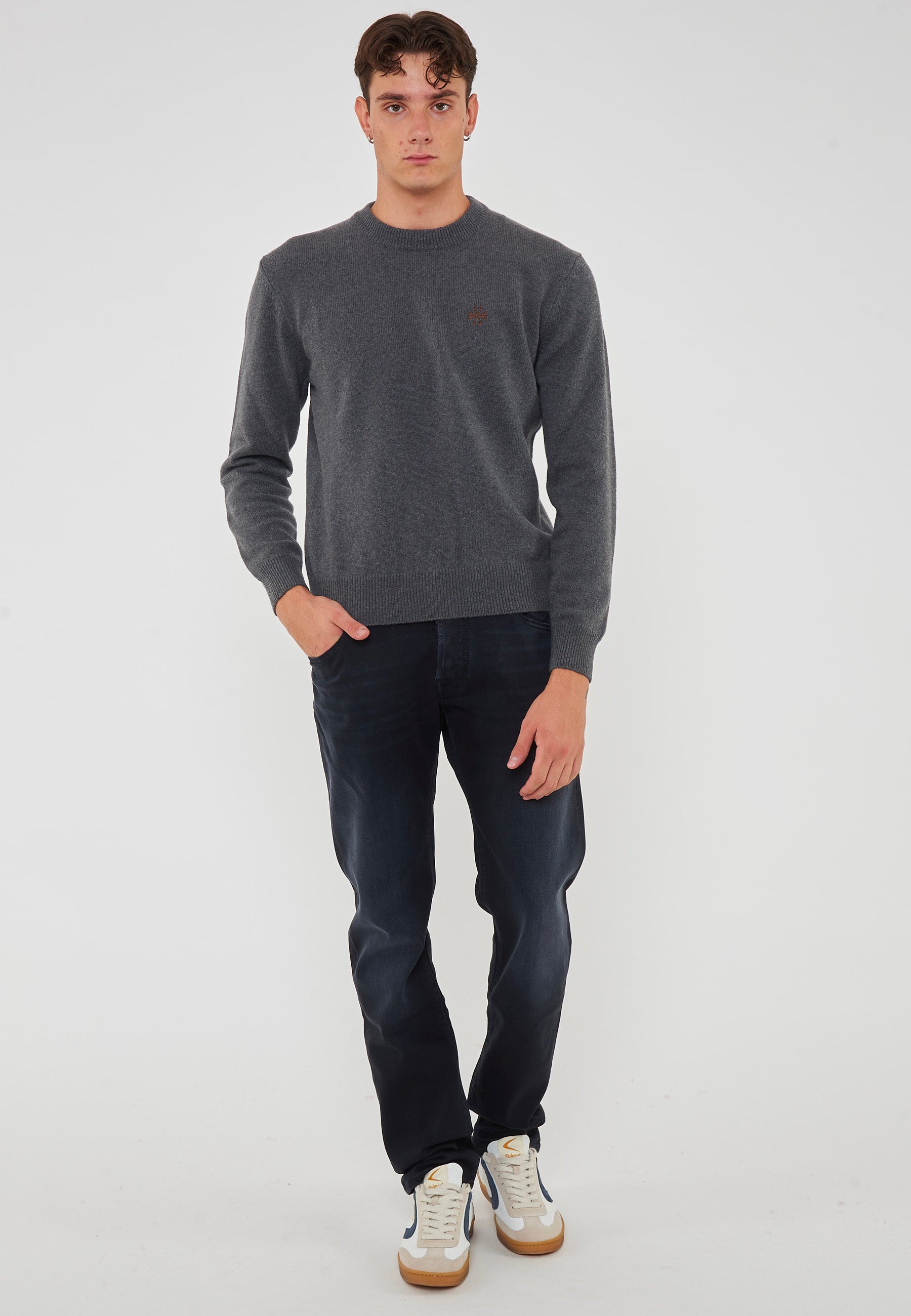 Jeans 5 Tasche Nick Slim Super Slim In Denim Stretch Di Cotone Organico Nero Lavaggio Rinse 