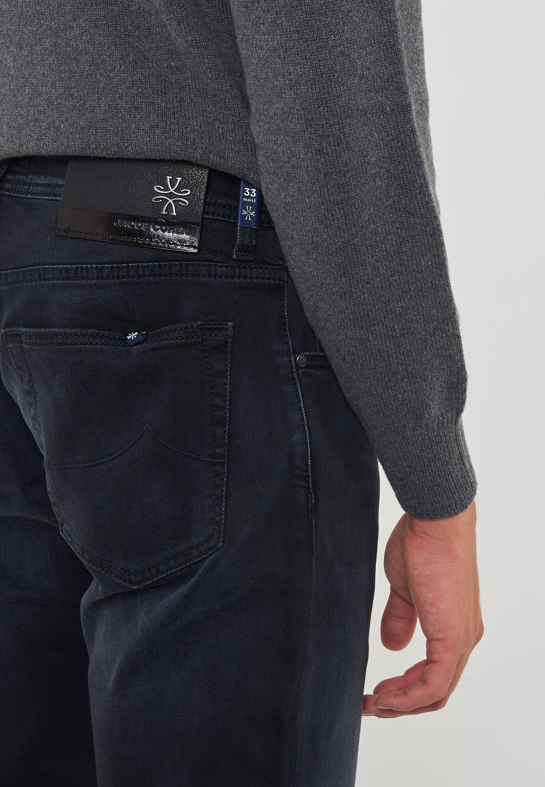 Jeans 5 Tasche Nick Slim Super Slim In Denim Stretch Di Cotone Organico Nero Lavaggio Rinse 