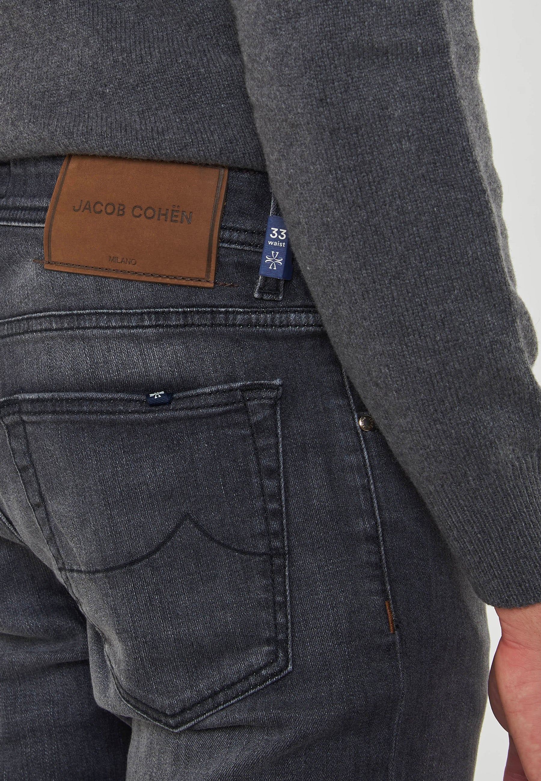 Jeans 5 Tasche Nick Slim In Denim Super Stretch Medium Black 