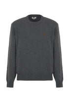 Maglia Girocollo In Lana E Cashmere Dark Grey 