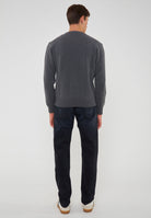 Maglia Girocollo In Lana E Cashmere Dark Grey 
