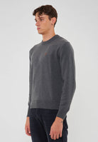 Maglia Girocollo In Lana E Cashmere Dark Grey 