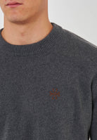 Maglia Girocollo In Lana E Cashmere Dark Grey 