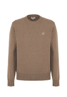 Maglia Girocollo In Lana E Cashmere Camel Melange 