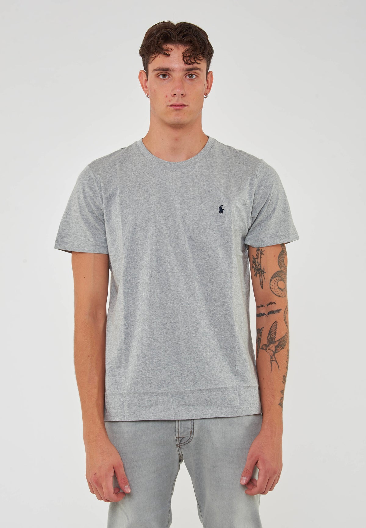 T-Shirt In Jersey di Cotone Grigio 