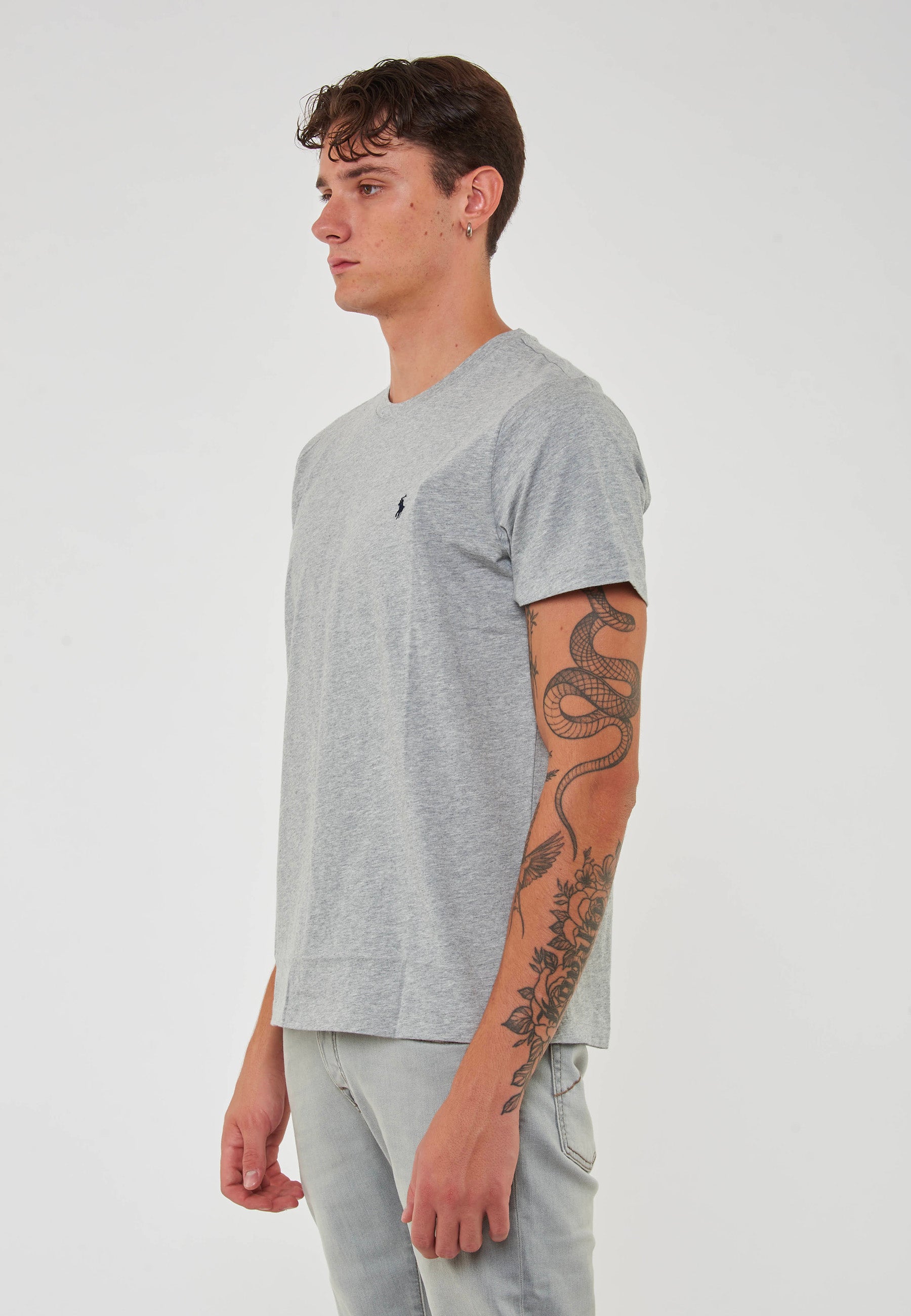 T-Shirt In Jersey di Cotone Grigio 