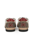 Sneaker Week Star In Pelle Bianca Con Dettagli Rossi e In Crosta Marrone Con Strass e Effetto Used 
