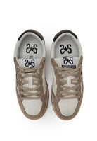 Sneaker Week Star In Pelle Bianca Con Dettagli Nerii e In Crosta Marrone Con Strass e Effetto Used 