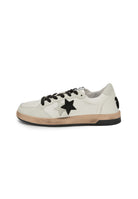 Sneaker Week Star In Pelle Bianca Con Dettagli Ghiaccio e Neri In Spugna Con Effetti Used 