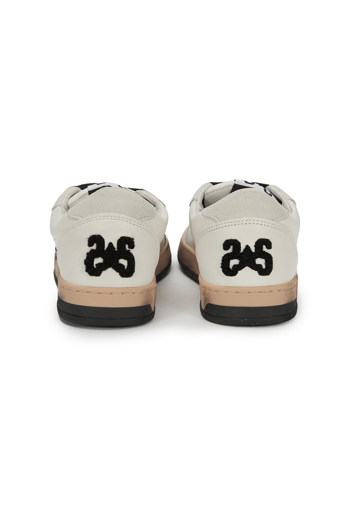 Sneaker Week Star In Pelle Bianca Con Dettagli Ghiaccio e Neri In Spugna Con Effetti Used 