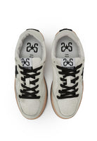 Sneaker Week Star In Pelle Bianca Con Dettagli Ghiaccio e Neri In Spugna Con Effetti Used 