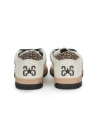 Sneaker Week Star In Pelle Bianca Con Dettagli In Crosta Ghiaccio Leopardati e Borchiette Ed Effetto Used 