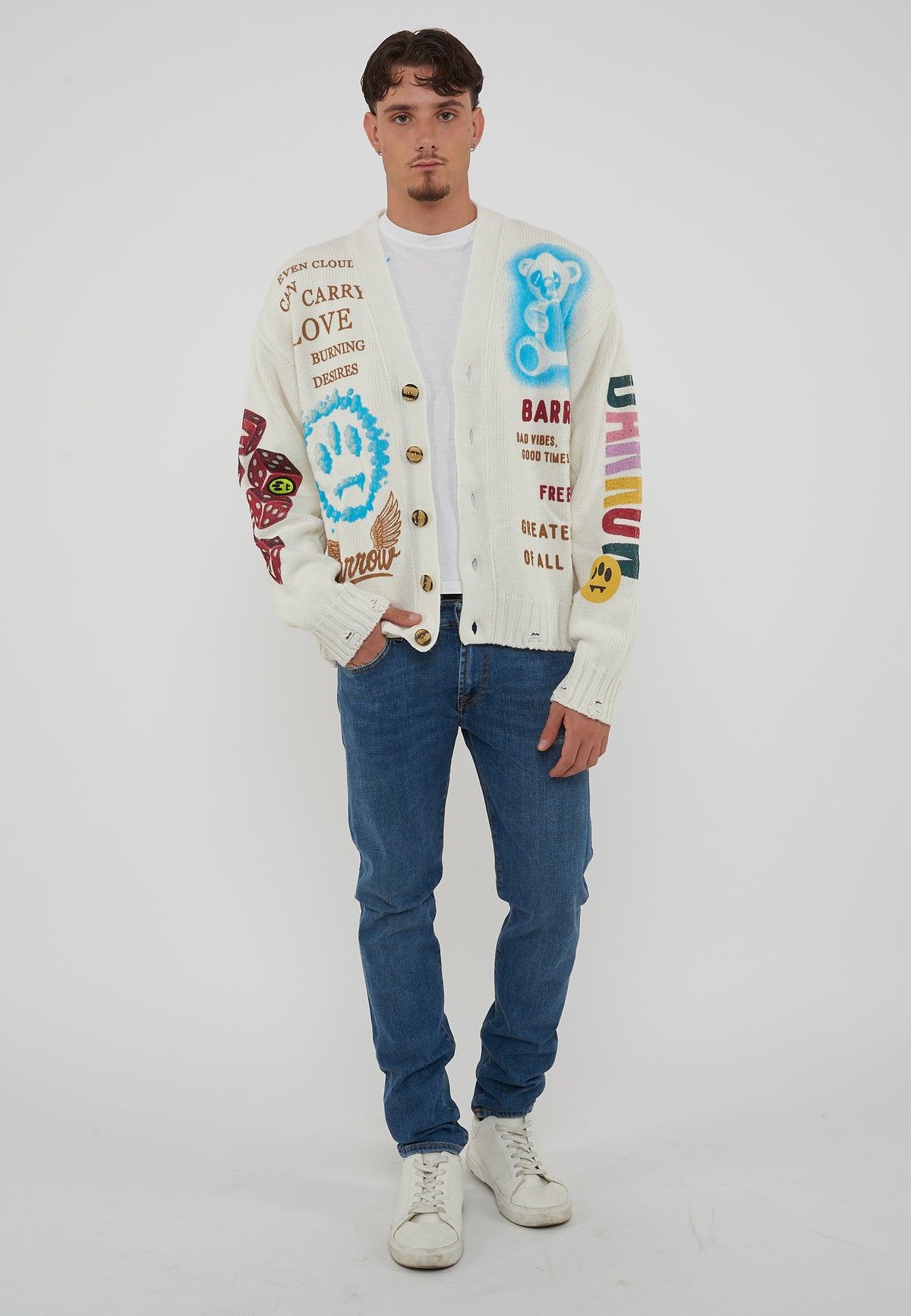 Cardigan Con Grafiche Multicolor Coconut 