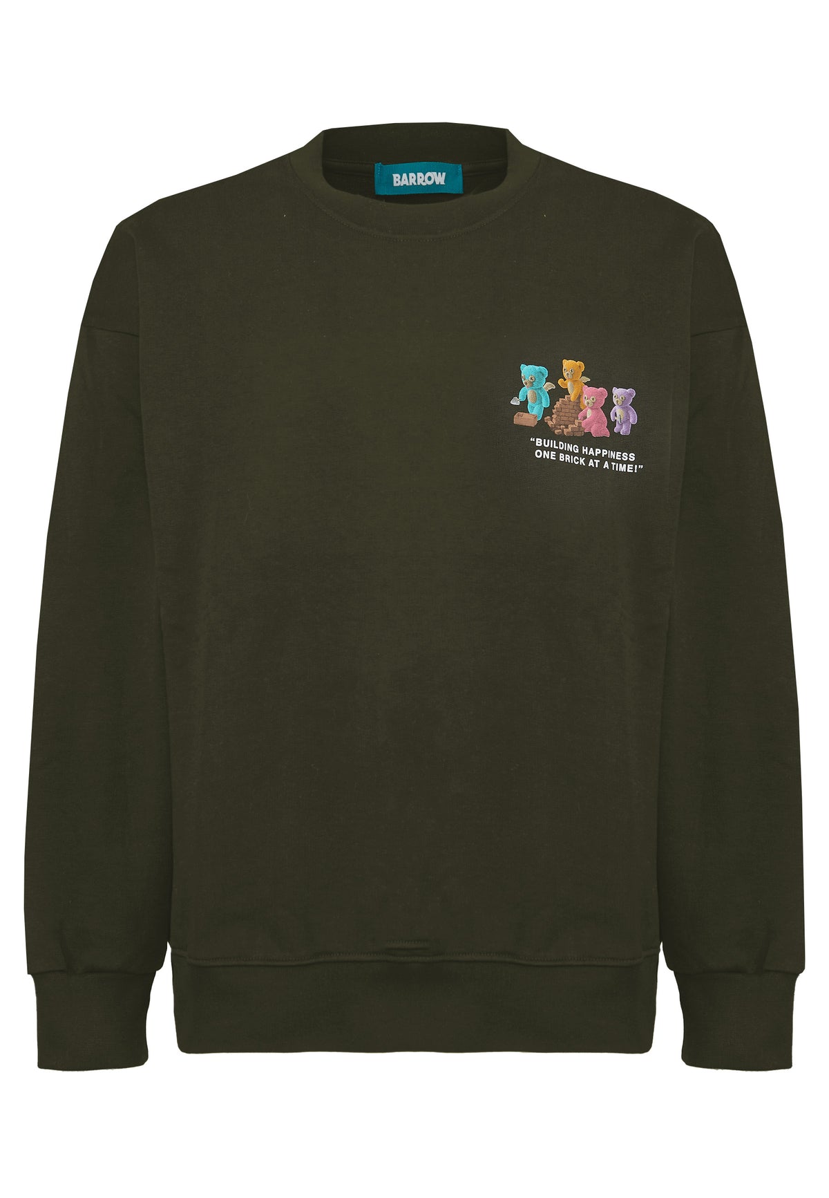 Felpa Girocollo Verde Militare 