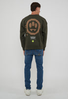 Felpa Girocollo Verde Militare 