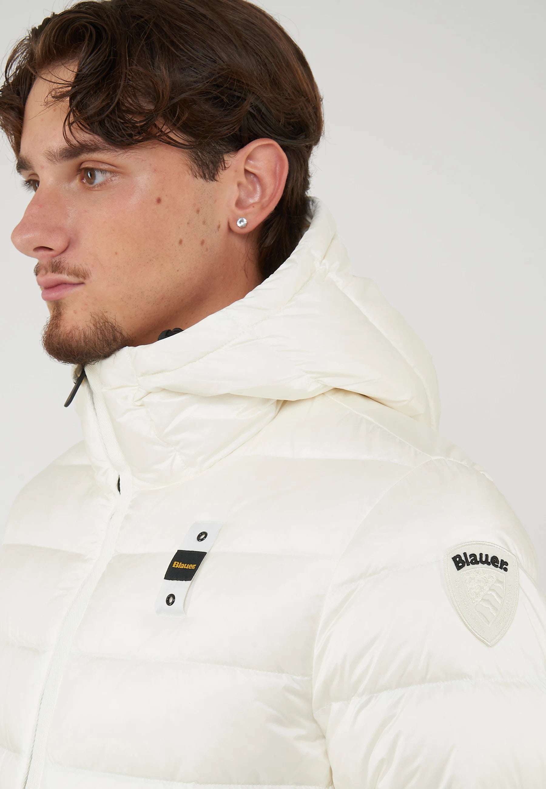 Piumino Con Cappuccio Acton Bianco Ottico 