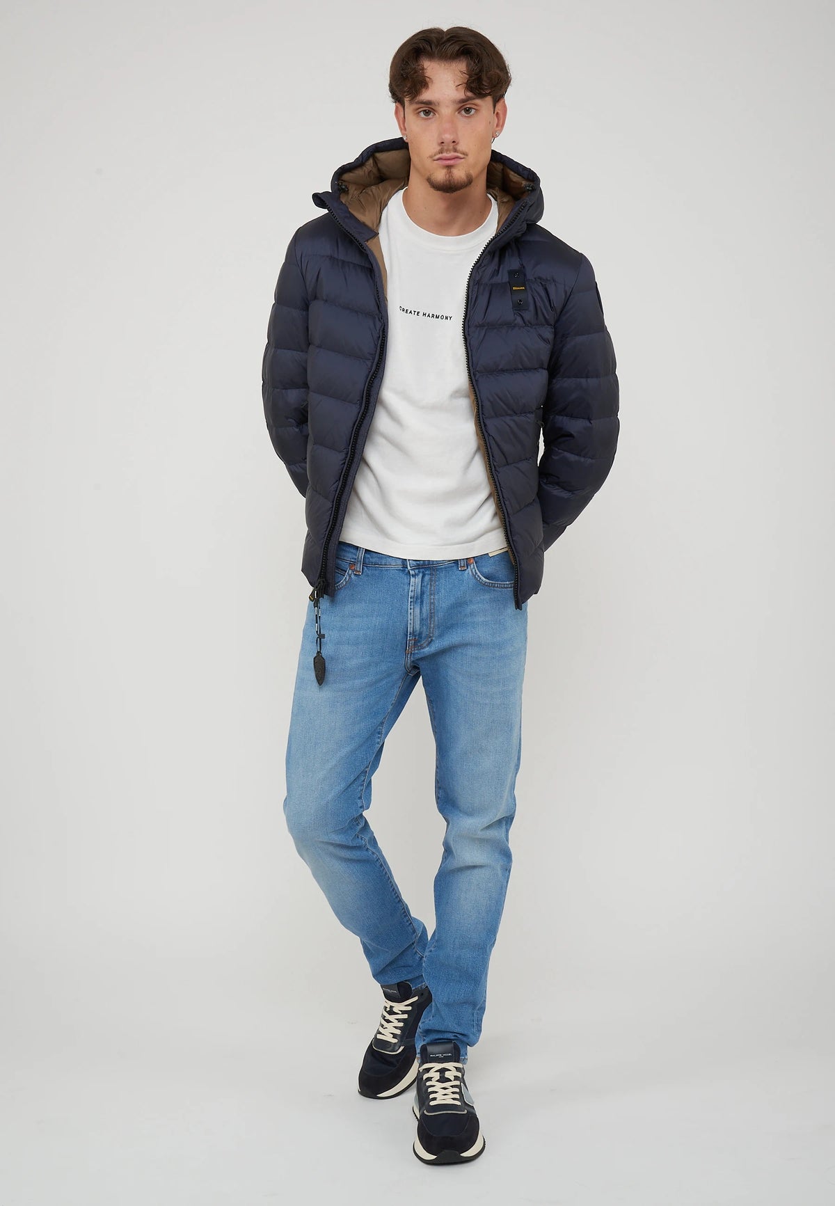 Piumino Con Cappuccio Acton Blue 