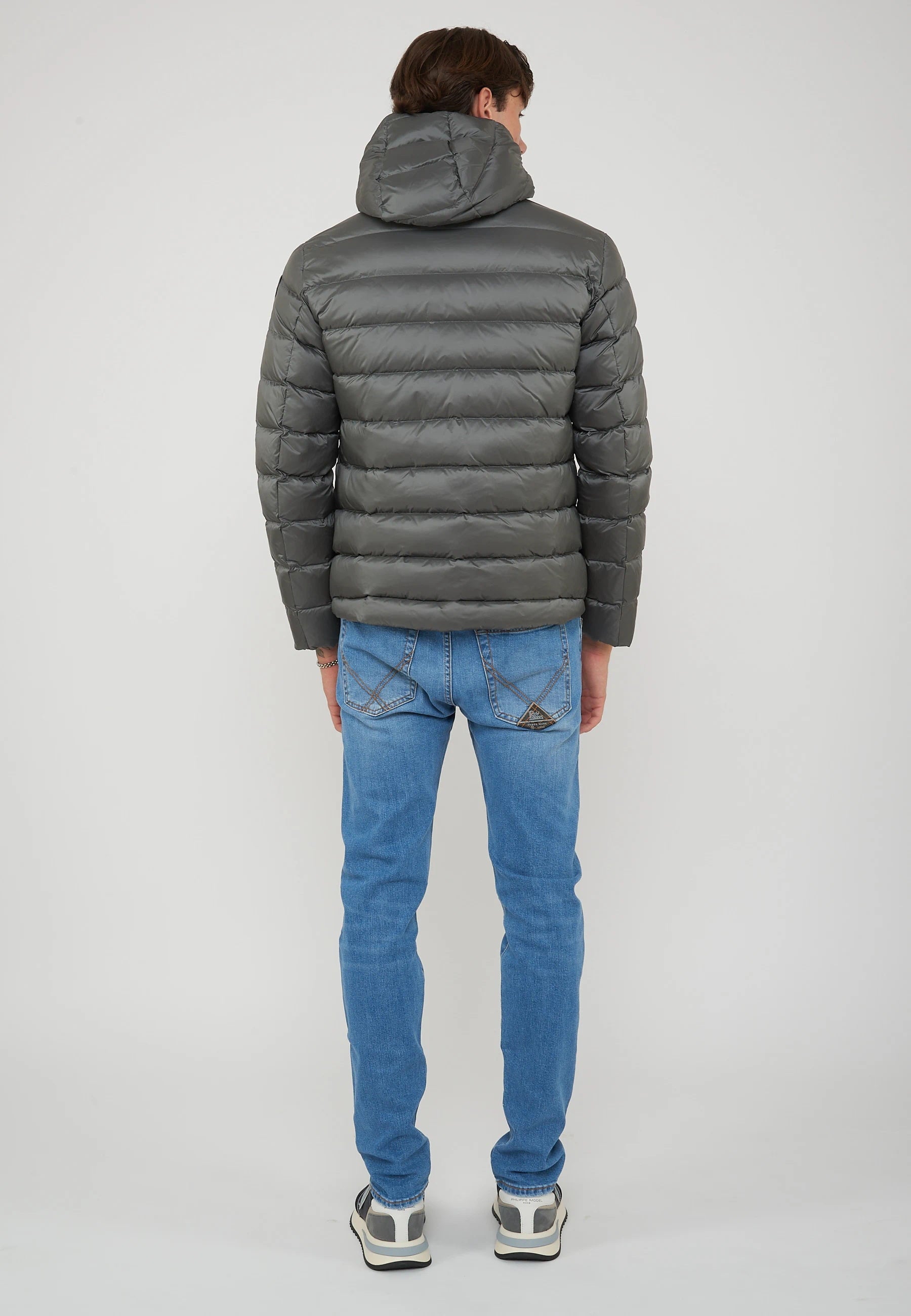 Piumino Con Cappuccio Acton Grigio Roccia 