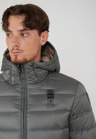 Piumino Con Cappuccio Acton Grigio Roccia 