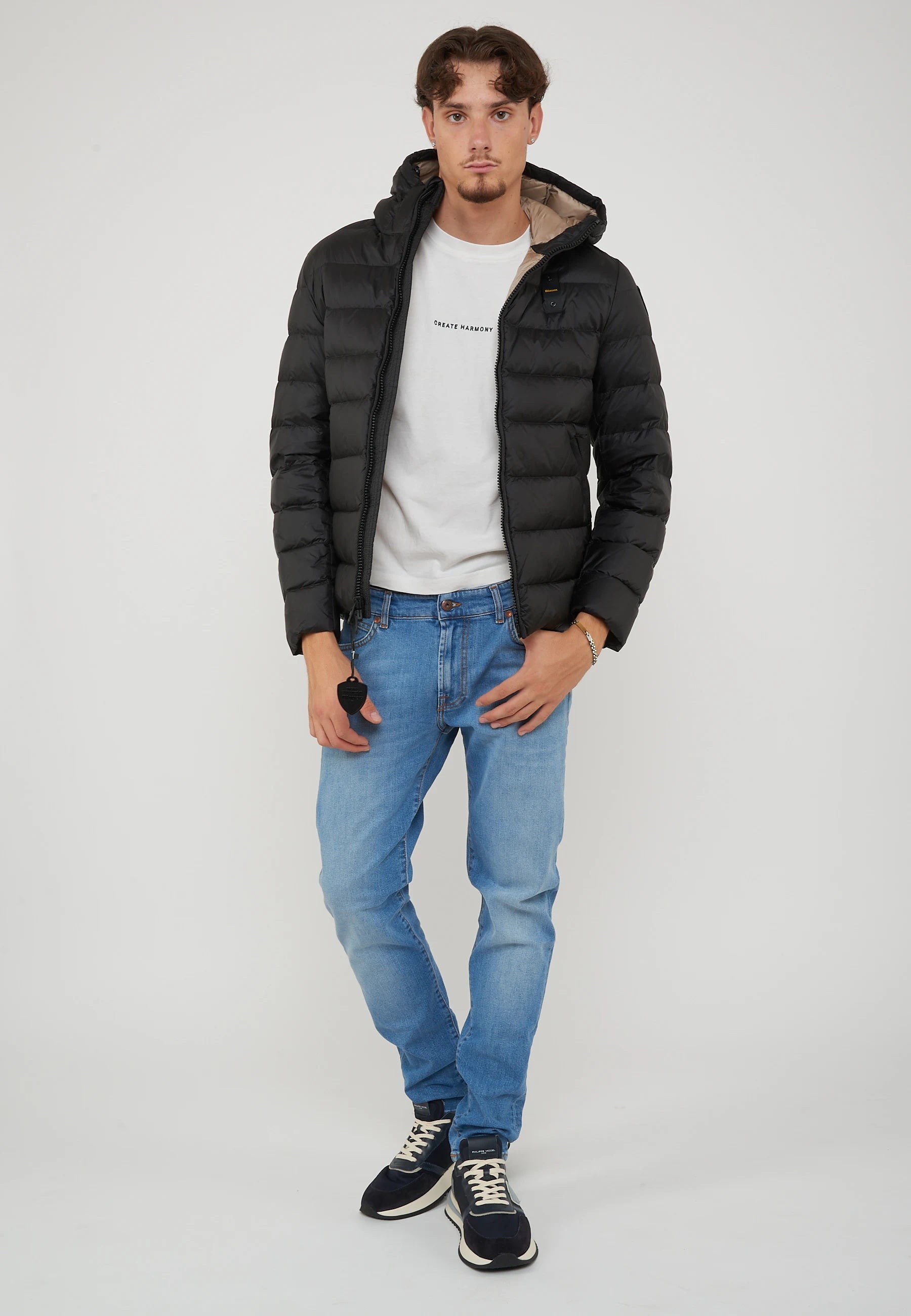 Piumino Con Cappuccio Acton Nero 