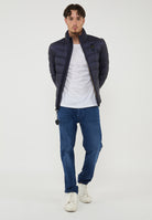 Piumino Con Collo Coreano Austin Blu 