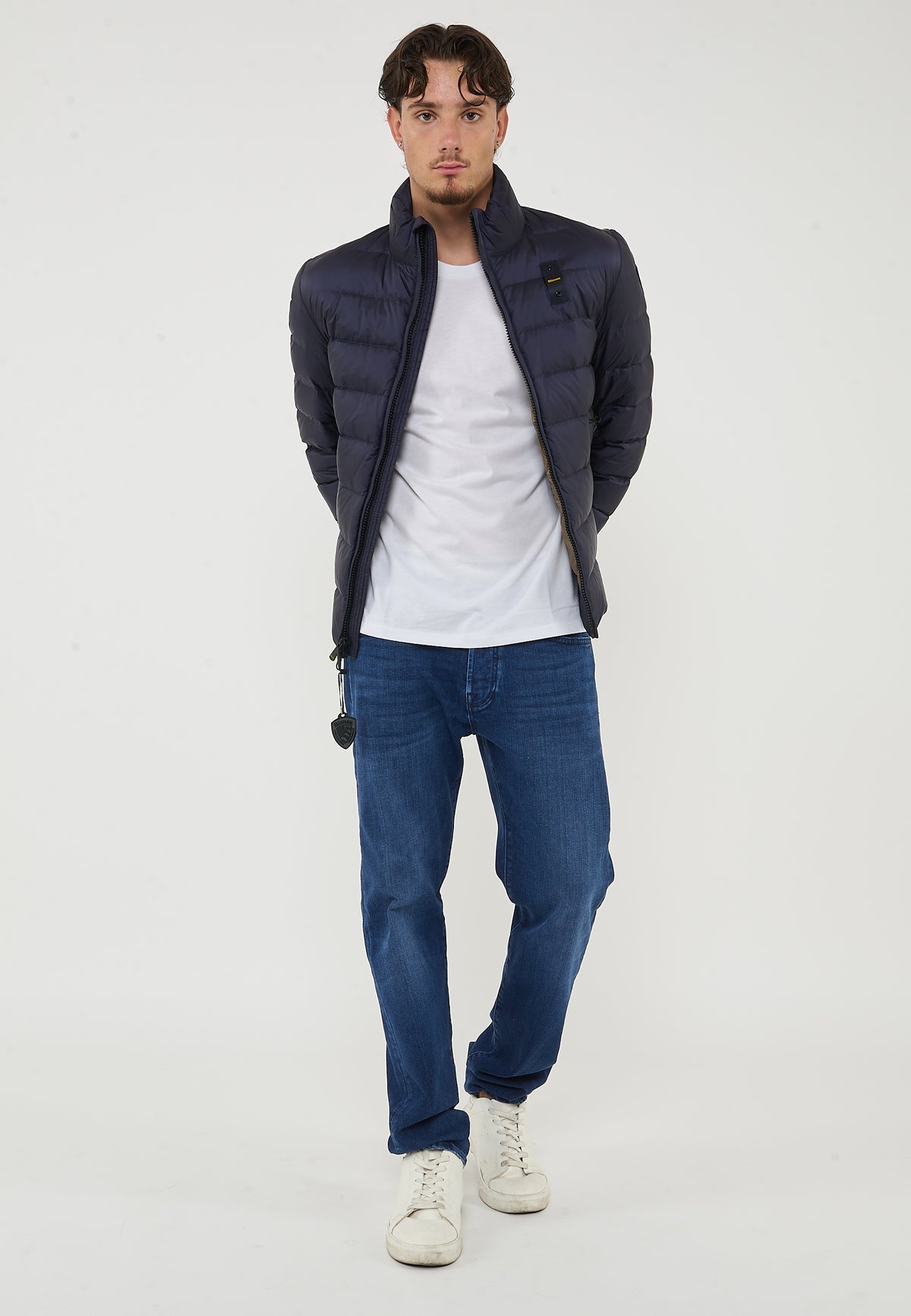 Piumino Con Collo Coreano Austin Blu 