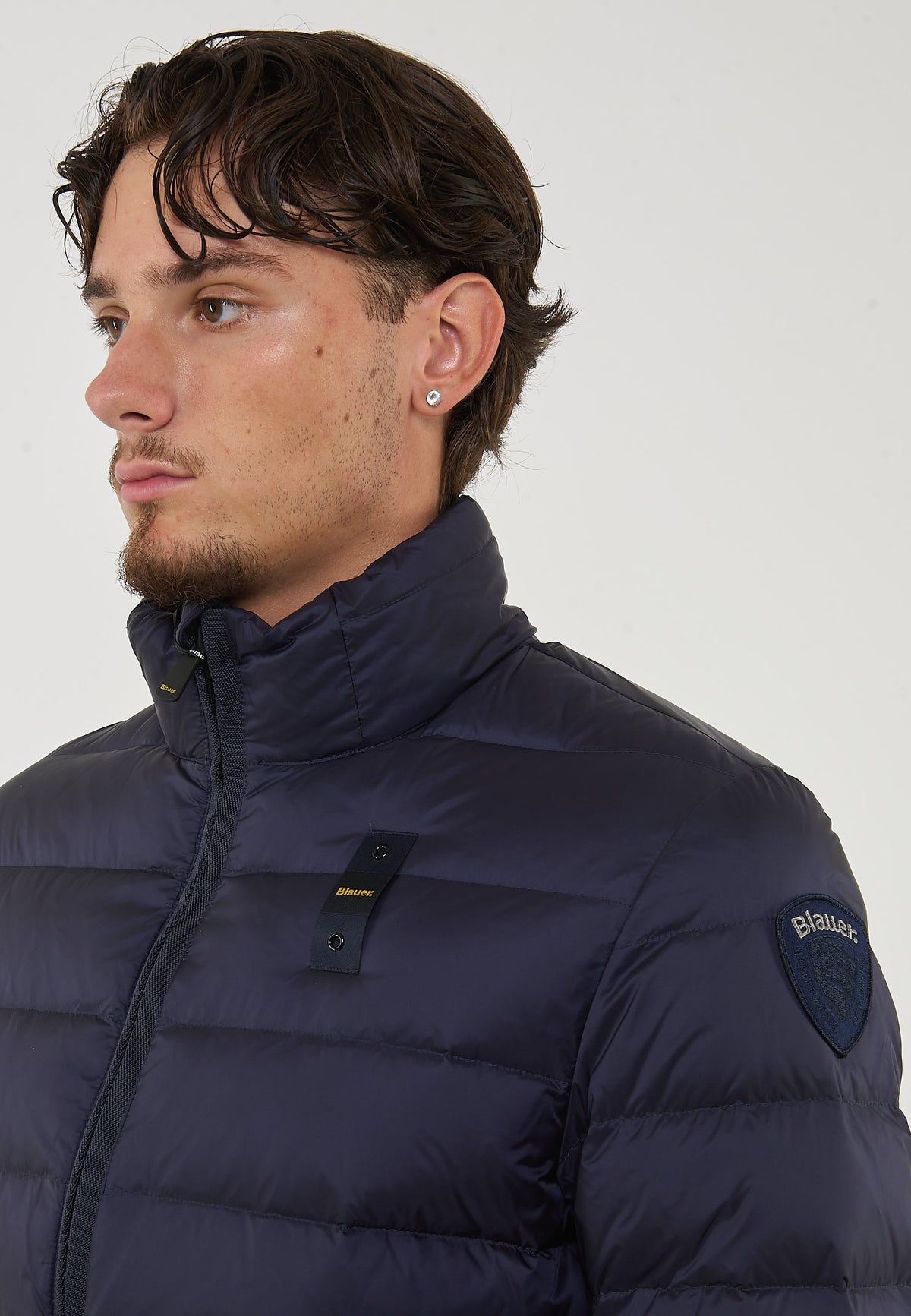 Piumino Con Collo Coreano Austin Blu 