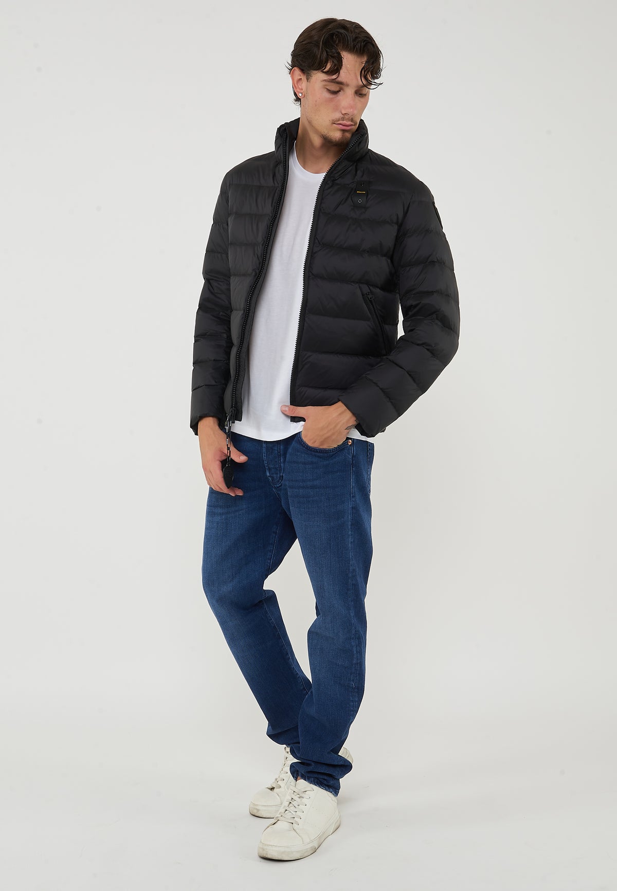 Piumino Con Collo Coreano Austin Nero 