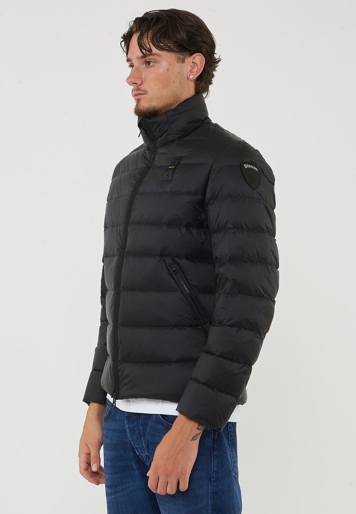 Piumino Con Collo Coreano Austin Nero 