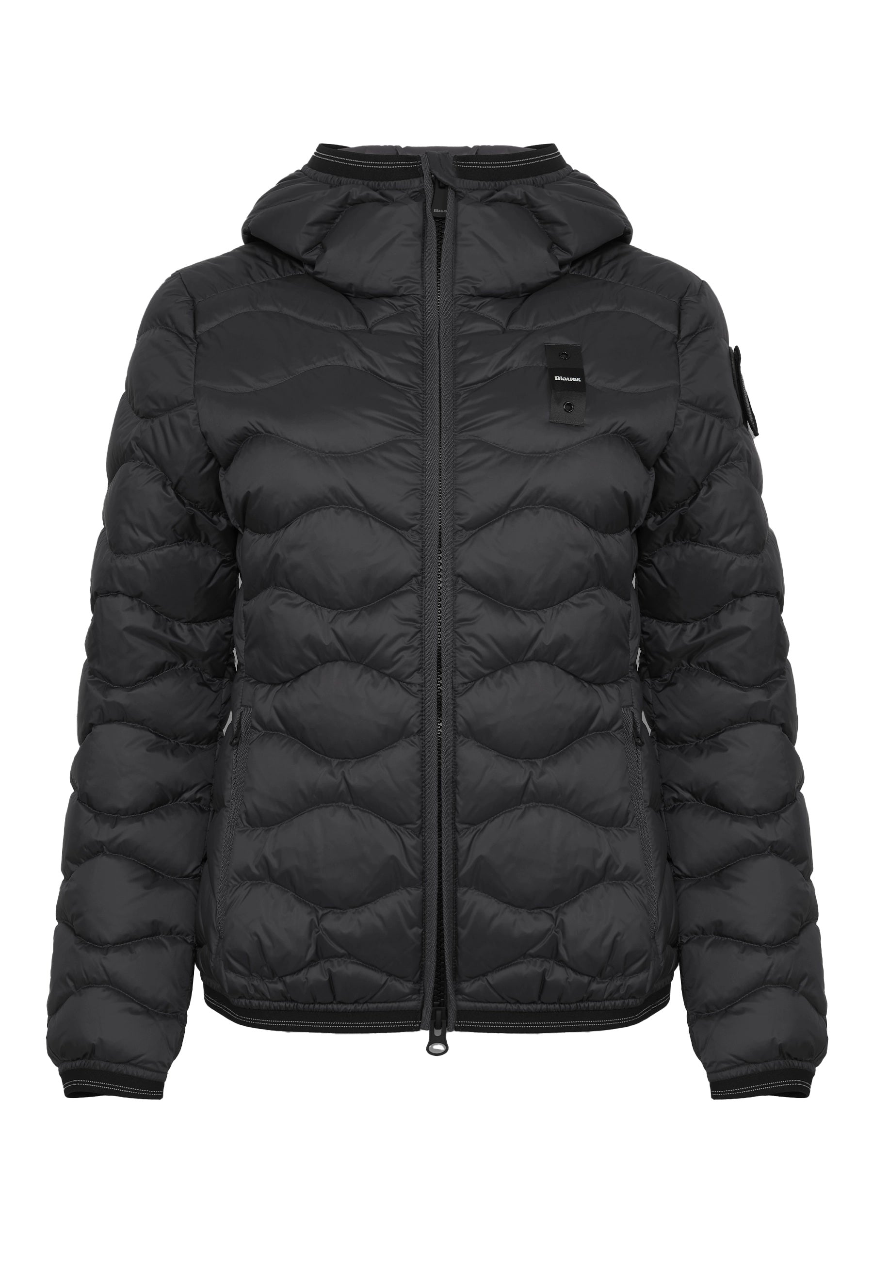 Piumino Ad Onde Camelia Nero 