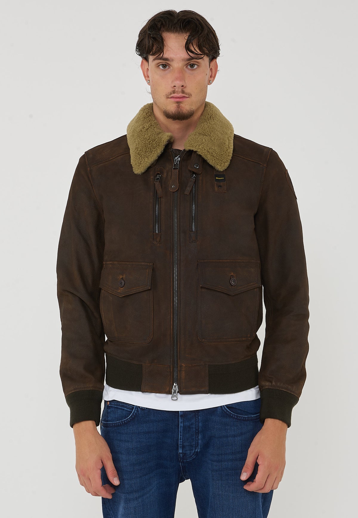 Bomber  Con Collo In Pelliccia Cheitons Brown 