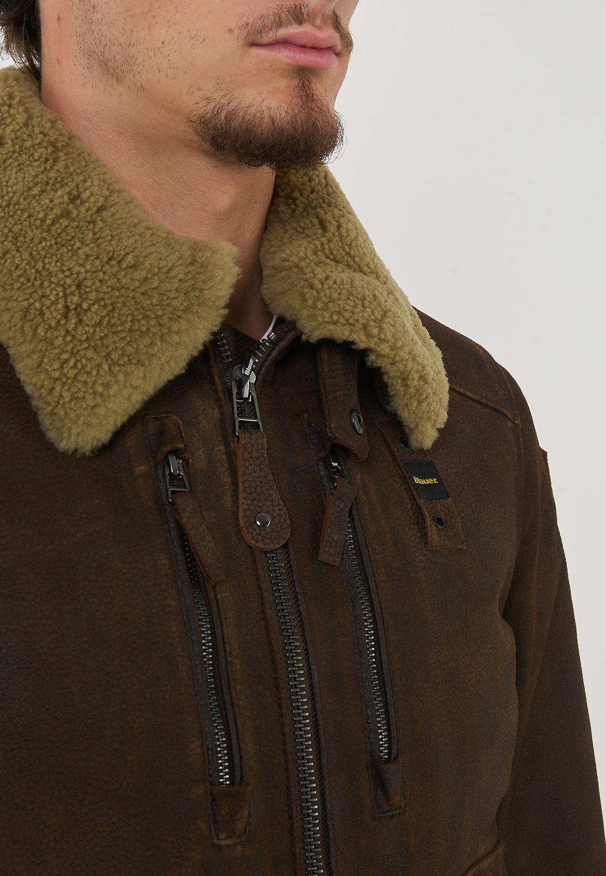 Bomber  Con Collo In Pelliccia Cheitons Brown 