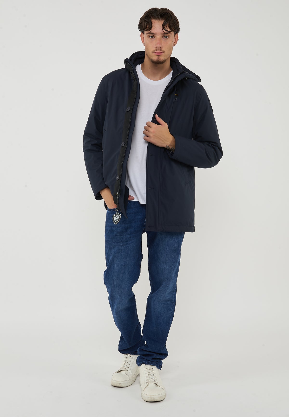 Parka Con Cappuccio Removibile Chester Blu 