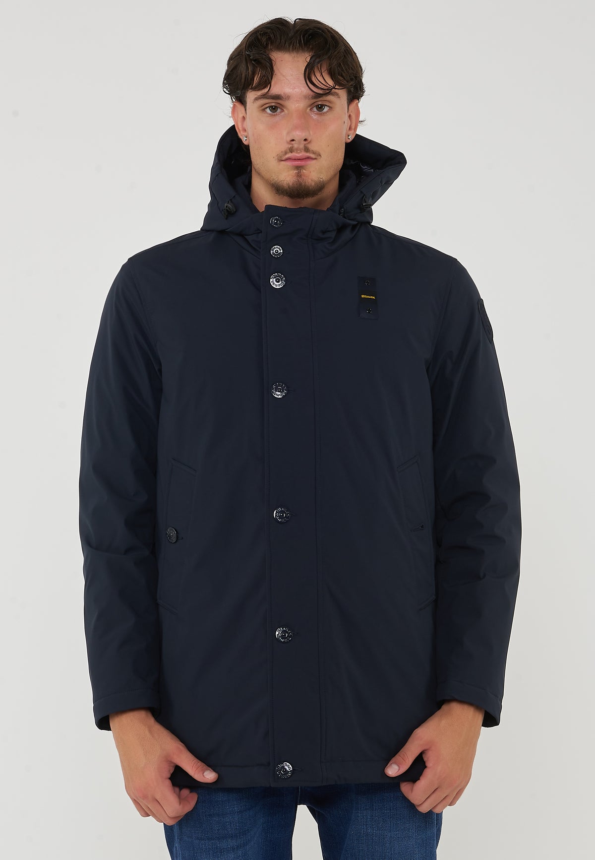 Parka Con Cappuccio Removibile Chester Blu 