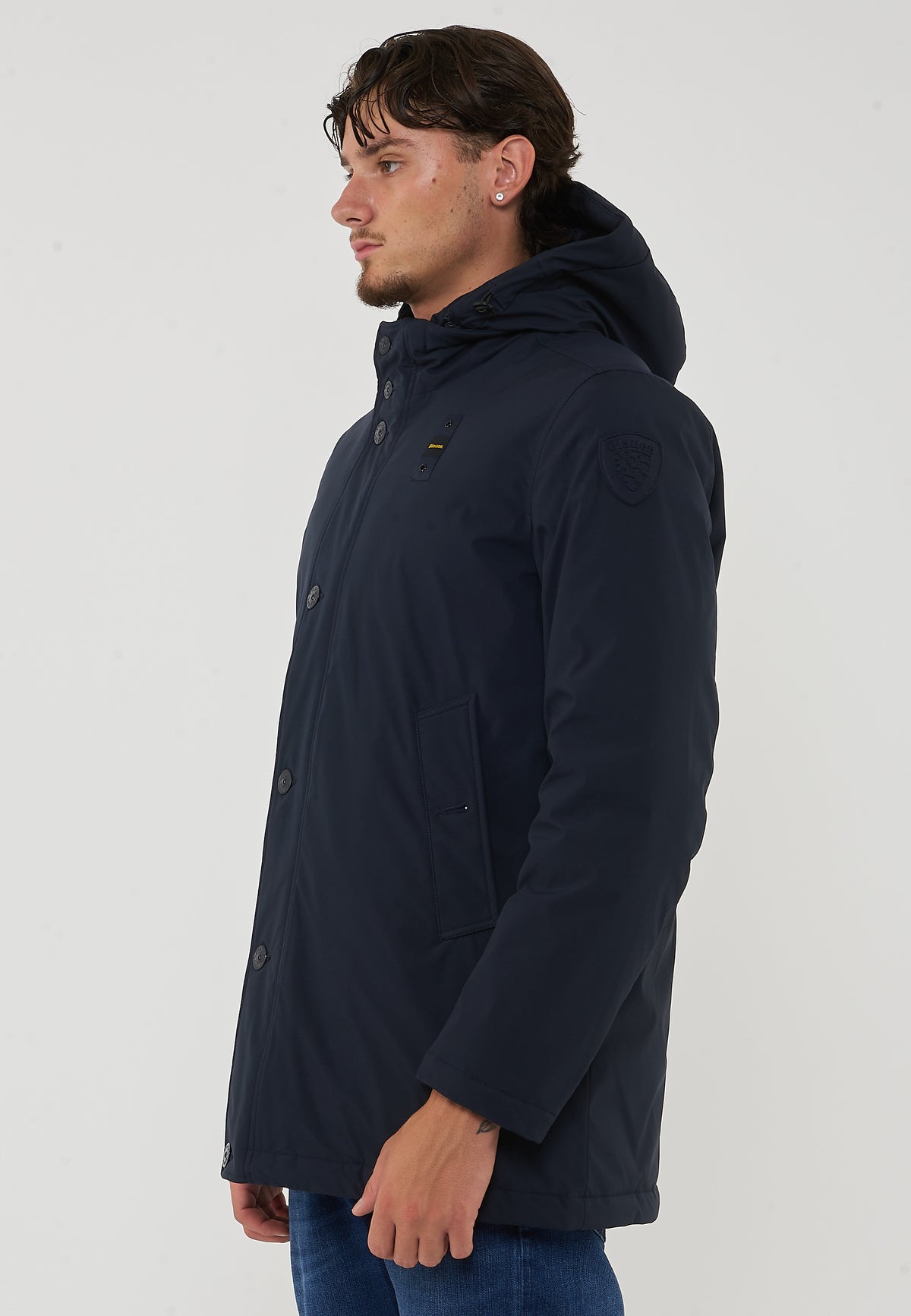 Parka Con Cappuccio Removibile Chester Blu 