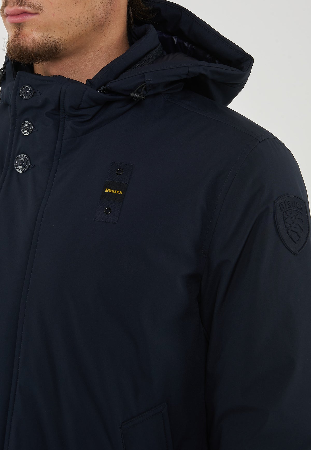 Parka Con Cappuccio Removibile Chester Blu 
