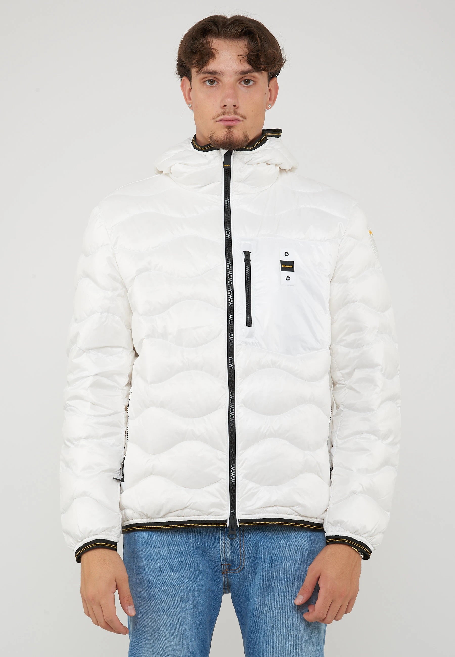Piumino Leggero Ad Onde Wawe Bianco Ottico 