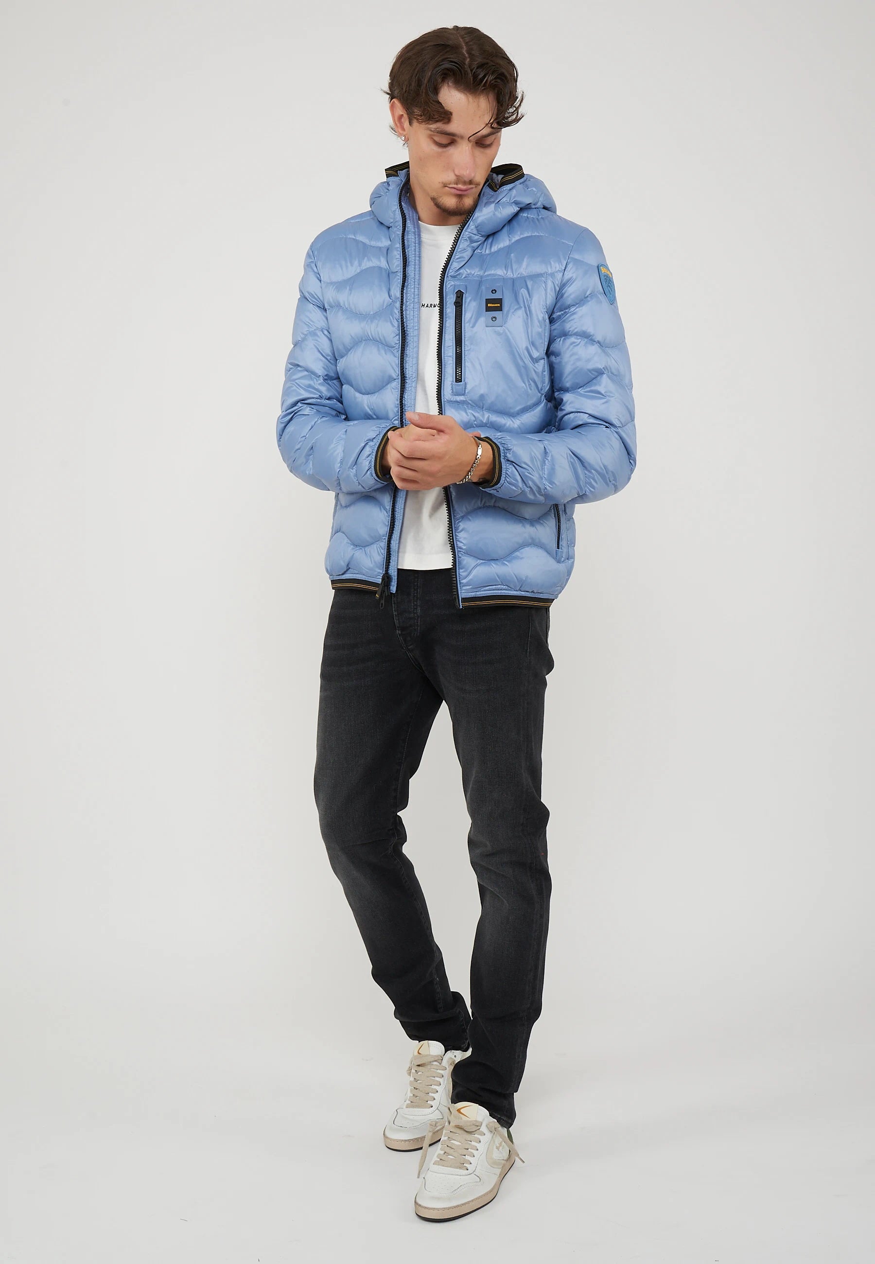 Piumino Leggero Ad Onde Wawe Blue 