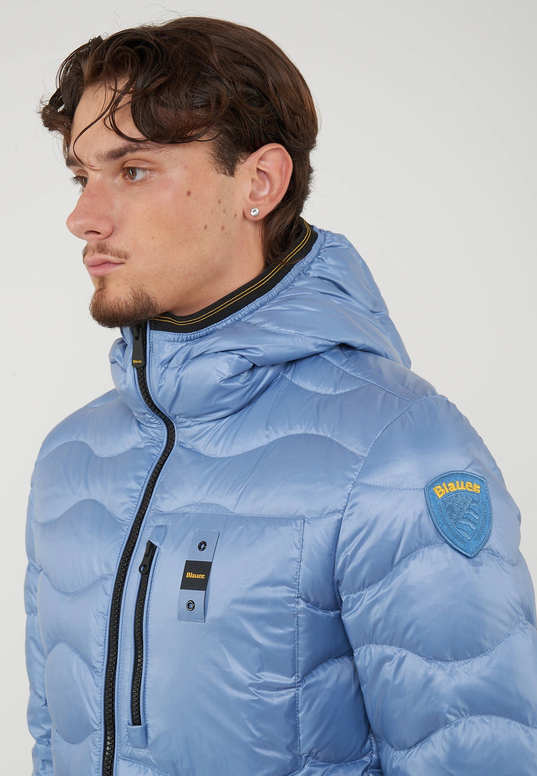 Piumino Leggero Ad Onde Wawe Blue 