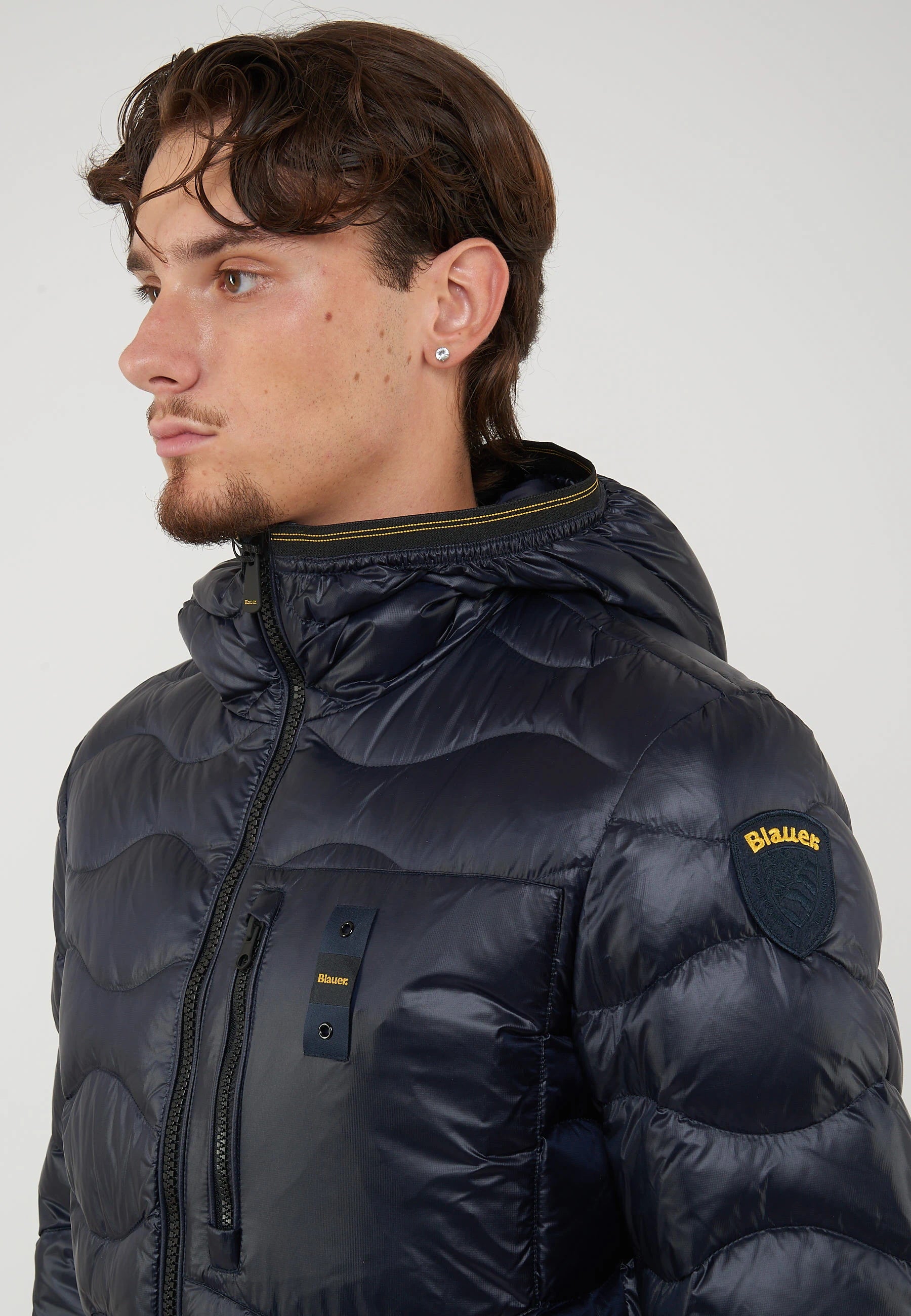 Piumino Leggero Ad Onde Wawe Blu 