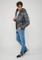 Piumino Leggero Ad Onde Wawe Grigio Roccia 