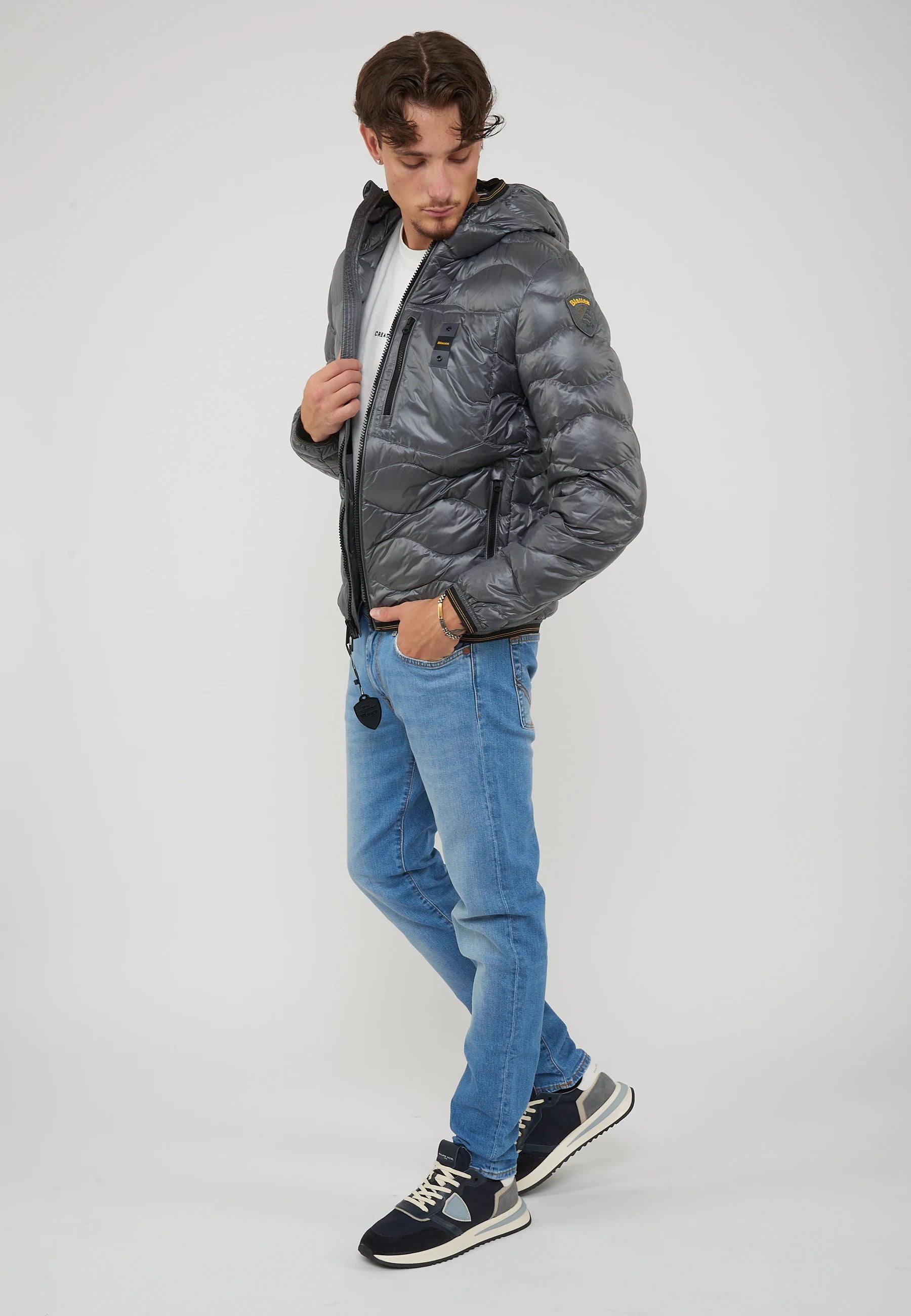 Piumino Leggero Ad Onde Wawe Grigio Roccia 