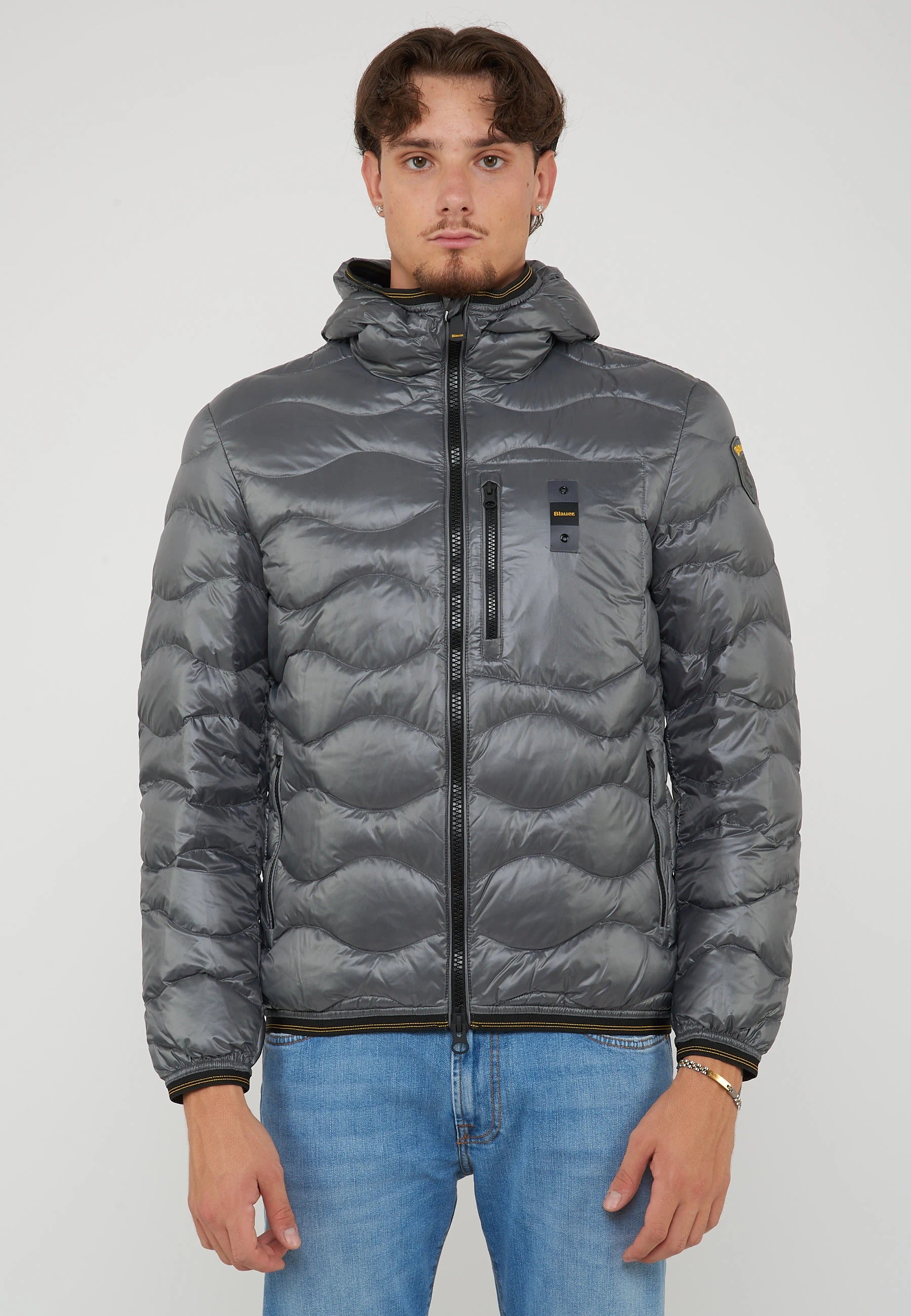 Piumino Leggero Ad Onde Wawe Grigio Roccia 